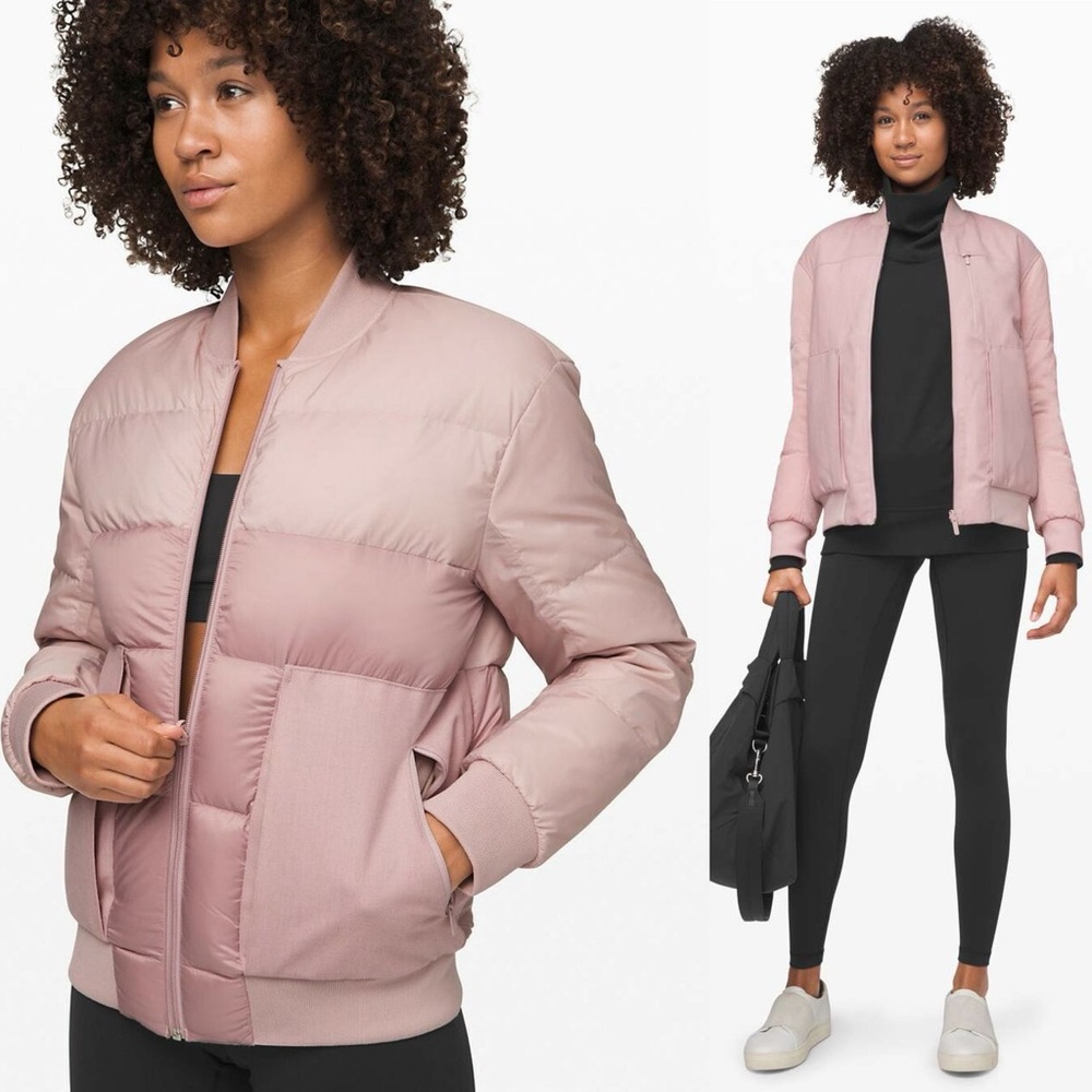 Lululemon Roam Far Wool Bomber Porcelain Pink